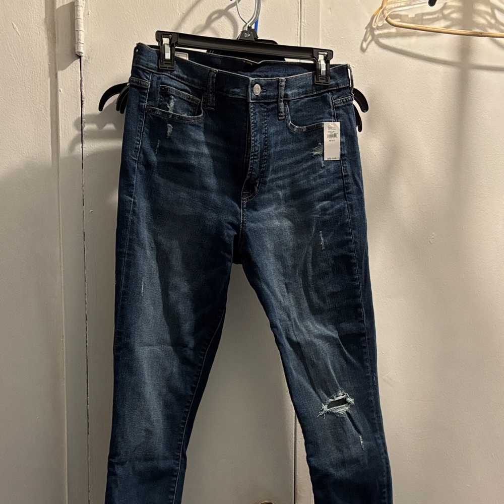 GAP Women's High Rise Distressed Blue Jeans